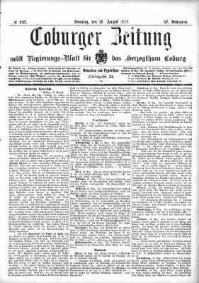 Coburger Zeitung Sonntag 28. August 1892