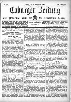 Coburger Zeitung Dienstag 6. September 1892