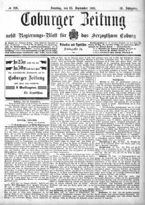 Coburger Zeitung Sonntag 25. September 1892