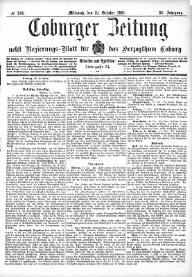 Coburger Zeitung Mittwoch 19. Oktober 1892