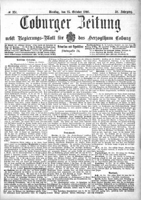 Coburger Zeitung Dienstag 25. Oktober 1892