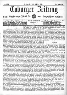 Coburger Zeitung Freitag 28. Oktober 1892