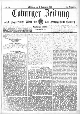 Coburger Zeitung Mittwoch 2. November 1892