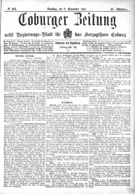 Coburger Zeitung Dienstag 8. November 1892