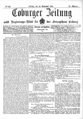 Coburger Zeitung Freitag 25. November 1892