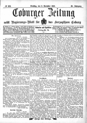 Coburger Zeitung Dienstag 6. Dezember 1892