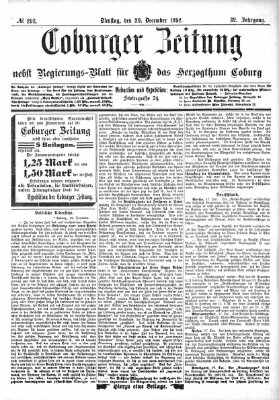 Coburger Zeitung Dienstag 20. Dezember 1892