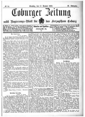 Coburger Zeitung Dienstag 17. Januar 1893