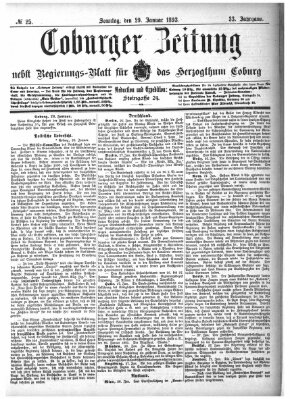 Coburger Zeitung Sonntag 29. Januar 1893