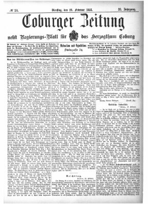 Coburger Zeitung Dienstag 28. Februar 1893