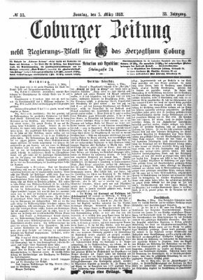 Coburger Zeitung Sonntag 5. März 1893