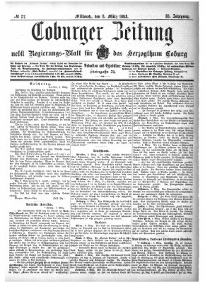 Coburger Zeitung Mittwoch 8. März 1893