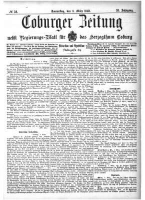 Coburger Zeitung Donnerstag 9. März 1893