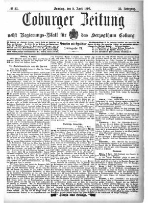 Coburger Zeitung Sonntag 9. April 1893