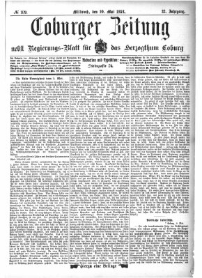 Coburger Zeitung Mittwoch 10. Mai 1893