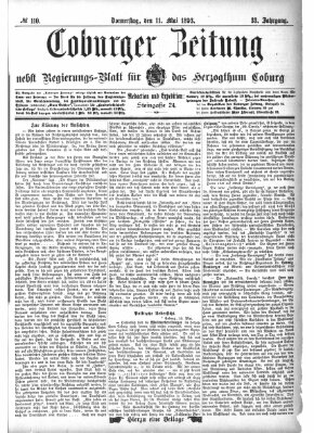 Coburger Zeitung Donnerstag 11. Mai 1893