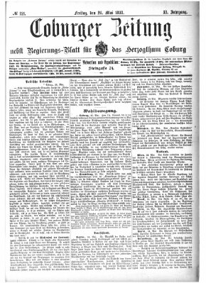 Coburger Zeitung Freitag 26. Mai 1893