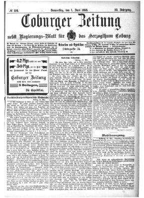 Coburger Zeitung Donnerstag 1. Juni 1893