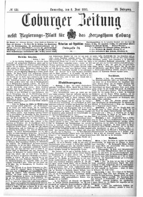 Coburger Zeitung Donnerstag 8. Juni 1893