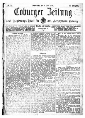 Coburger Zeitung Samstag 1. Juli 1893