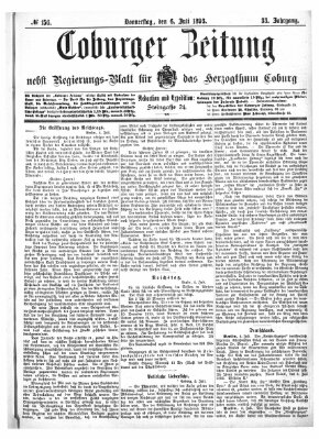 Coburger Zeitung Donnerstag 6. Juli 1893