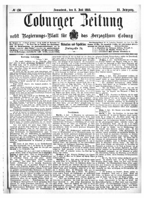 Coburger Zeitung Samstag 8. Juli 1893