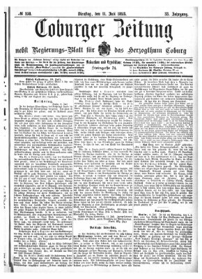 Coburger Zeitung Dienstag 11. Juli 1893