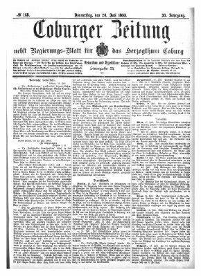 Coburger Zeitung Donnerstag 20. Juli 1893