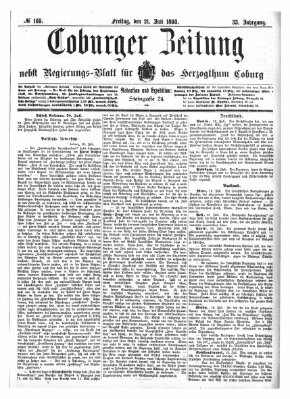 Coburger Zeitung Freitag 21. Juli 1893