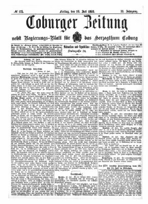 Coburger Zeitung Freitag 28. Juli 1893