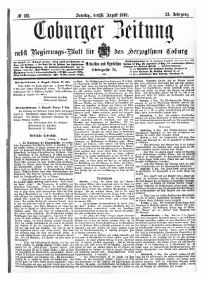 Coburger Zeitung Sonntag 6. August 1893