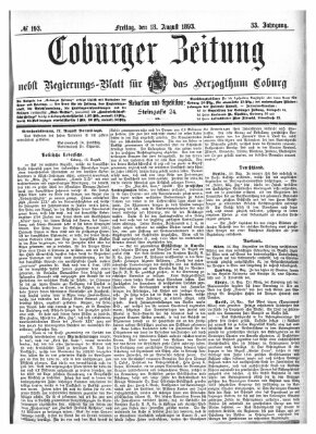 Coburger Zeitung Freitag 18. August 1893