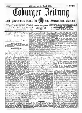 Coburger Zeitung Mittwoch 23. August 1893