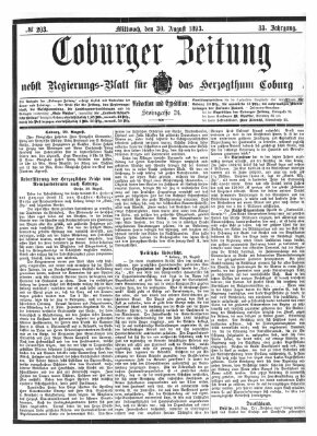 Coburger Zeitung Mittwoch 30. August 1893