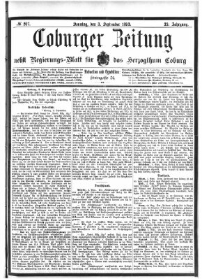 Coburger Zeitung Sonntag 3. September 1893