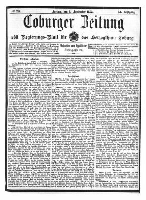 Coburger Zeitung Freitag 8. September 1893