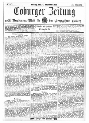 Coburger Zeitung Sonntag 24. September 1893