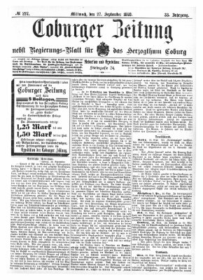 Coburger Zeitung Mittwoch 27. September 1893