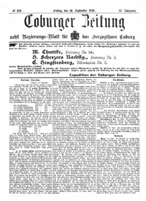 Coburger Zeitung Freitag 29. September 1893