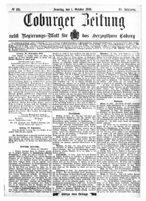 Coburger Zeitung Sonntag 1. Oktober 1893