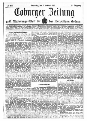 Coburger Zeitung Donnerstag 5. Oktober 1893