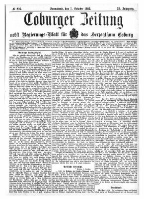 Coburger Zeitung Samstag 7. Oktober 1893