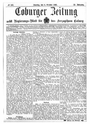 Coburger Zeitung Sonntag 8. Oktober 1893