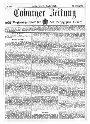 Coburger Zeitung Freitag 13. Oktober 1893