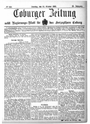 Coburger Zeitung Sonntag 22. Oktober 1893