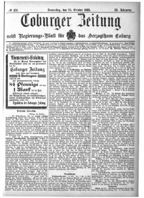 Coburger Zeitung Donnerstag 26. Oktober 1893