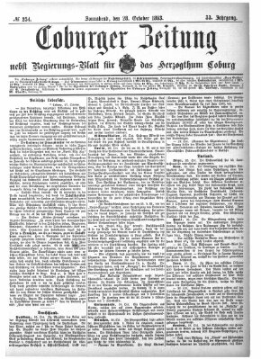 Coburger Zeitung Samstag 28. Oktober 1893