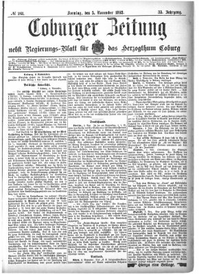 Coburger Zeitung Sonntag 5. November 1893