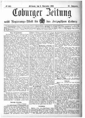 Coburger Zeitung Mittwoch 8. November 1893