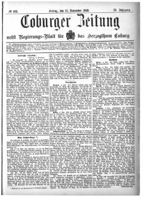 Coburger Zeitung Freitag 10. November 1893